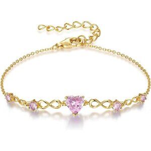 Infinity Heart 5 Birthstone Adjustable Bracelet - 18K Gold 10 Oct